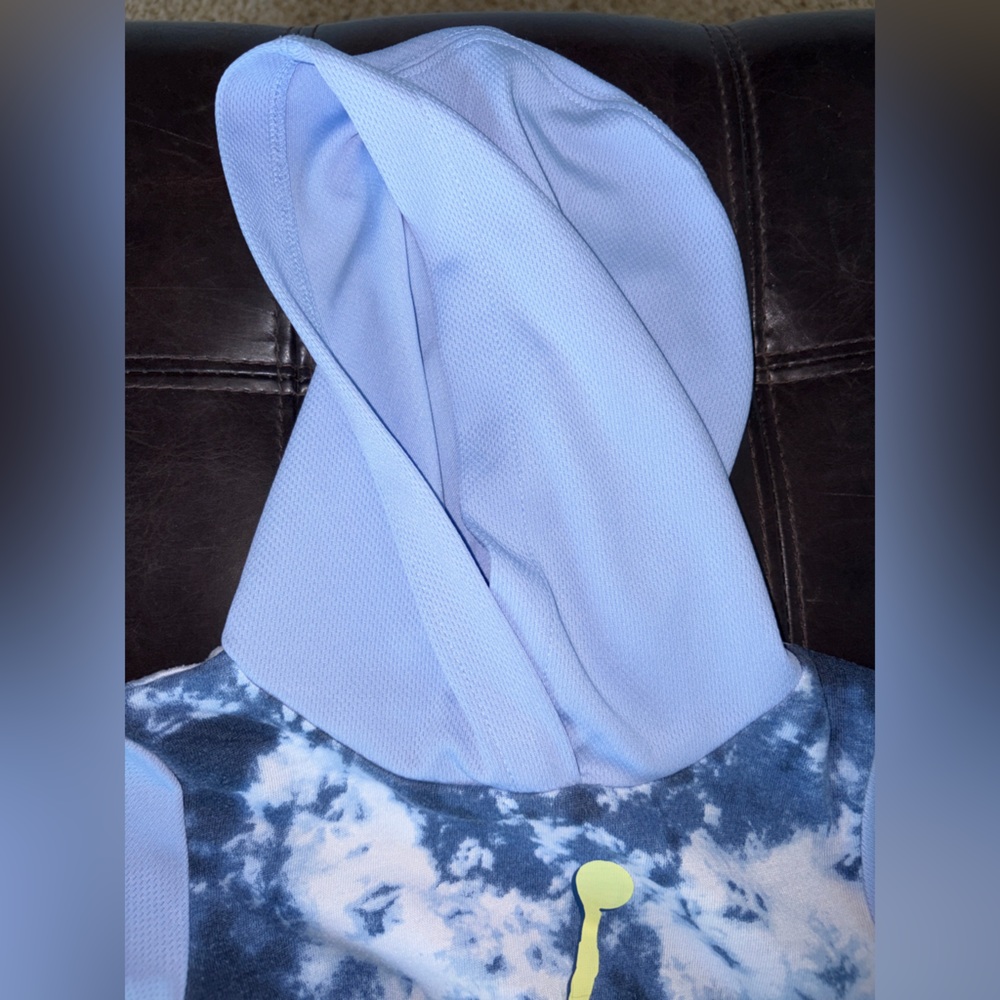 Jordan Sky Blue hues and White Tie-Dye Hoodie Dress - Picture 9 of 9